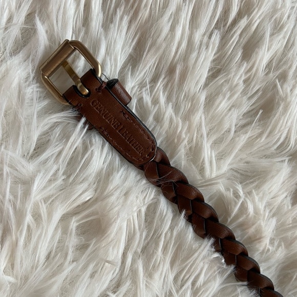 Genuine Leather Braided Brown Belt - Picture 1 of 5